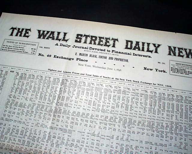 Broadside stock market price list...