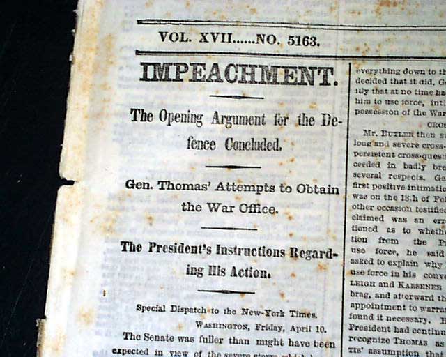 Andrew Johnson's impeachment trial...