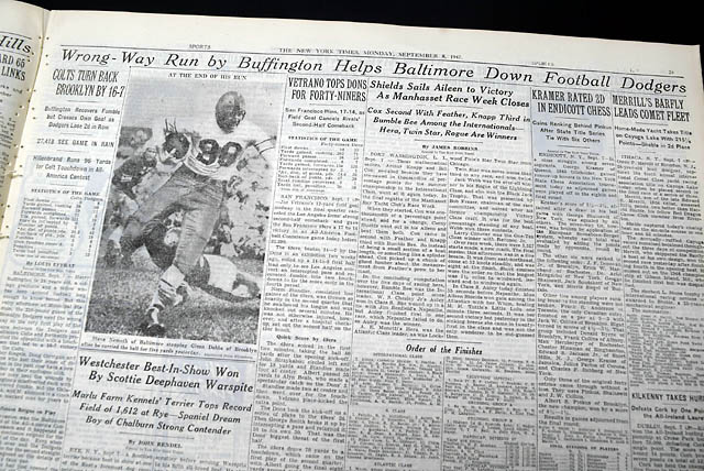 THE NEW YORK TIMES, Sept. 8, 1947&nbsp;* Baltimore (Indianapolis)...