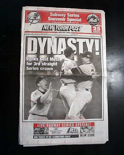 Yankees win the 2000 World Series 