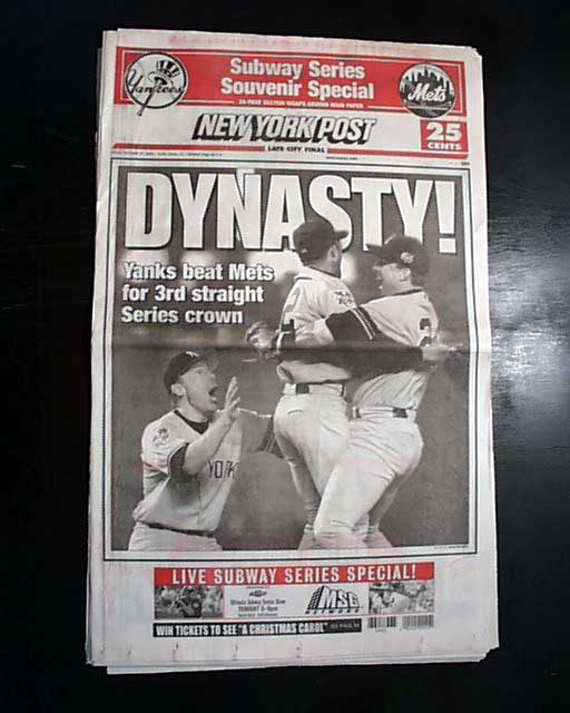 World Series Program New York Yankees vs New York Mets 2000-MLB: As New  Softcover/Paperback (2000)