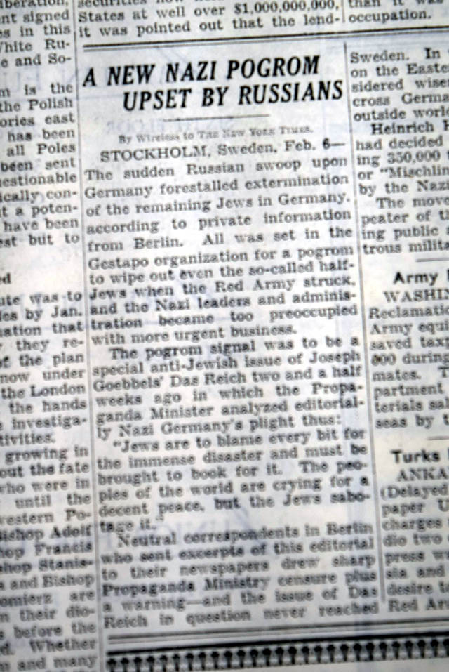 Jewish Holocaust becomes a public reality... Nazi atrocities...  