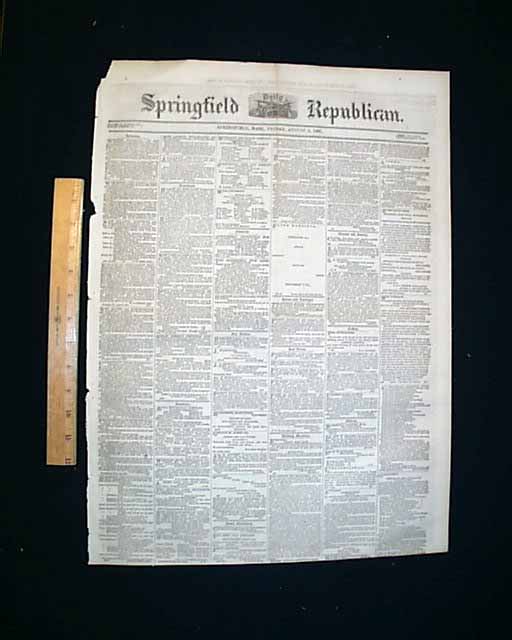 1861 Springfield MA Newspaper....