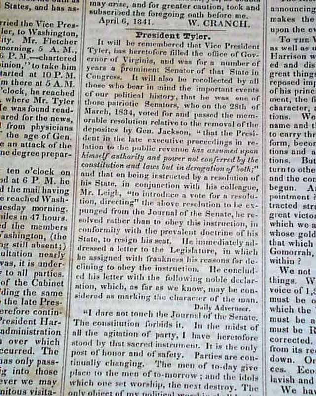 On Harrison's funeral, and Tyler's inaugural address