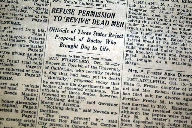 Robert E. Cornish... "modern-day Frankenstein"...