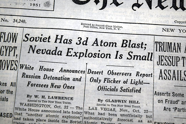 1951 Russia & U.S. nuclear arms race...