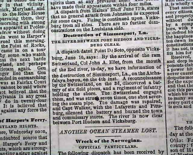 1863 Springfield MA Newspaper.... - RareNewspapers.com