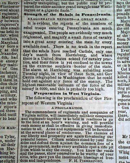 1863 Springfield MA Newspaper.... - RareNewspapers.com