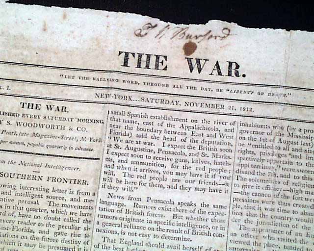 War of 1812 events in the South...