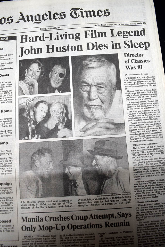 1987 Death of film director John Huston...