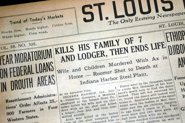 1936 Indiana Harbor, Chicago, Indiana mass killings...