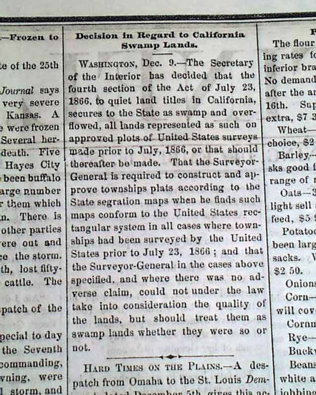 1872 Old West Newspaper From Red Bluff Ca - Rarenewspapers.com