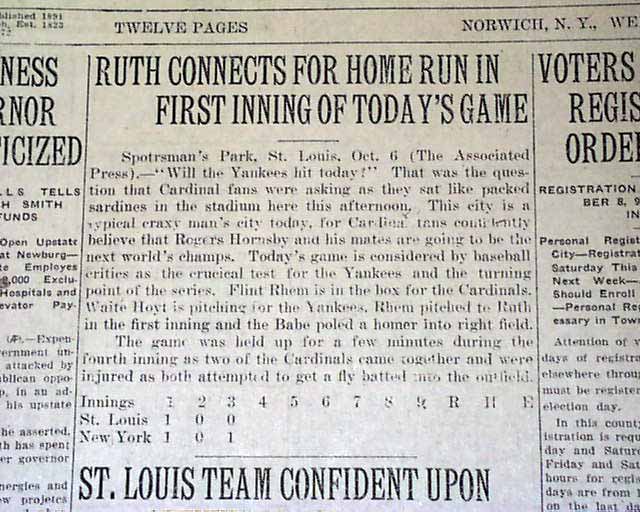 Oct. 6, 1926: Babe Ruth Creates History With 3-HR World Series Game