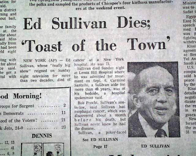 Image result for ed sullivan died