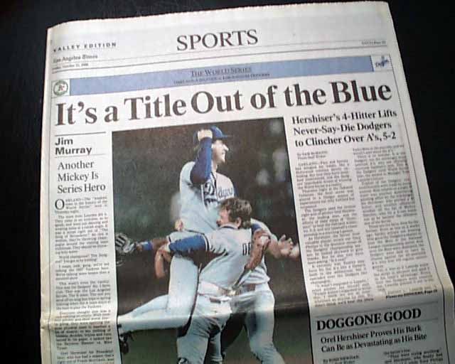 The Sports Report: Dodgers win the World Series - Los Angeles Times