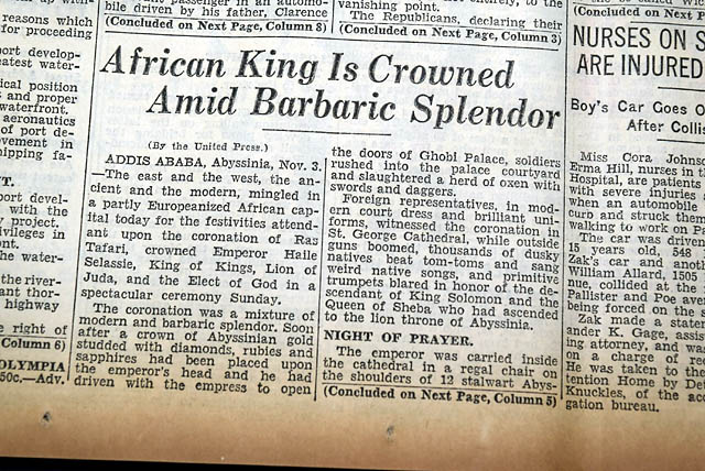 Haile Selassie coronation... Emperor of Ethiopia...