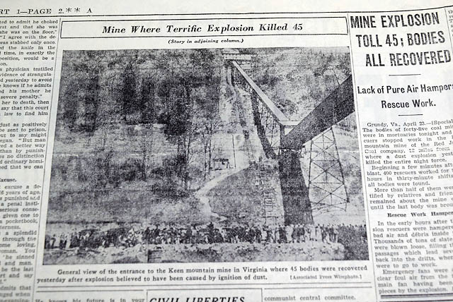 1938 Grundy, Virginia coal mine explosion.....