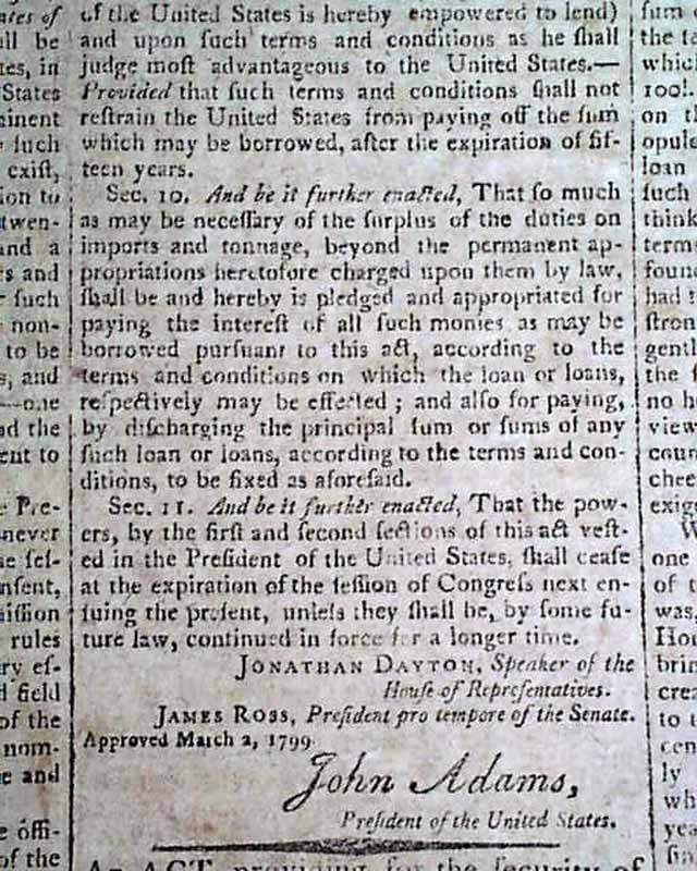 2 Acts by John Adams 1799.....