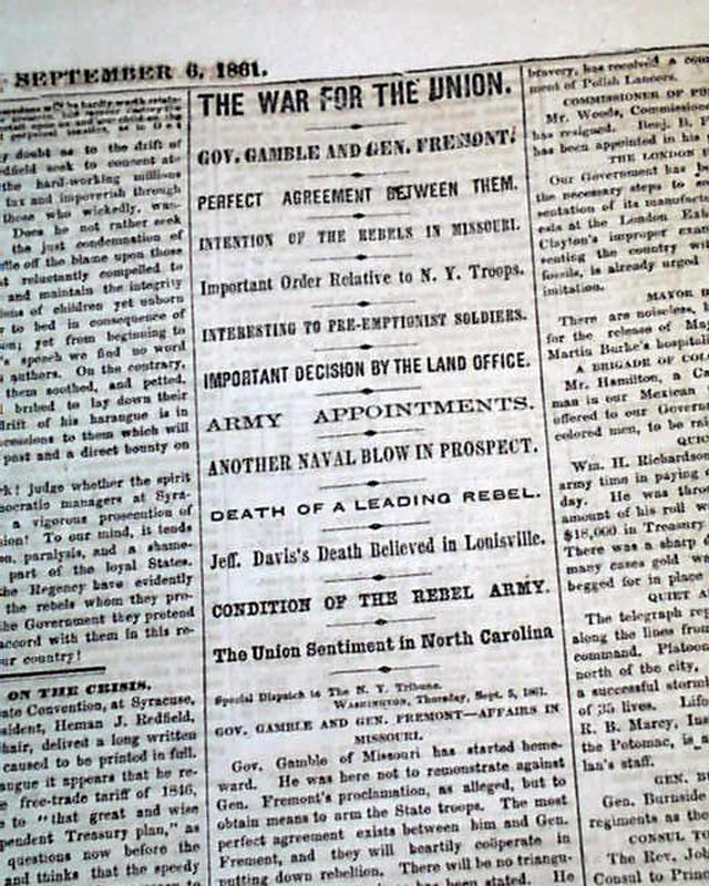 On Fremont's controversial emancipation proclamation...