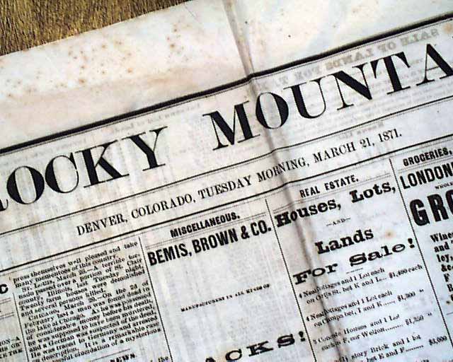 Early territorial newspaper from Colorado...