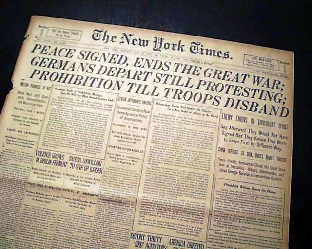 Treaty of Versailles signed... - RareNewspapers.com