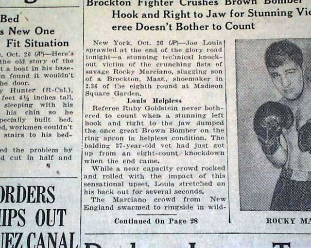 Joe Louis' Last Professional Boxing Fight. He Sinks Through The Ropes In An  Eighth-Round Knockout By Rocky Marciano In Madison Square Garden. Oct. 27  History - Item # VAREVCHISL033EC660 - Posterazzi