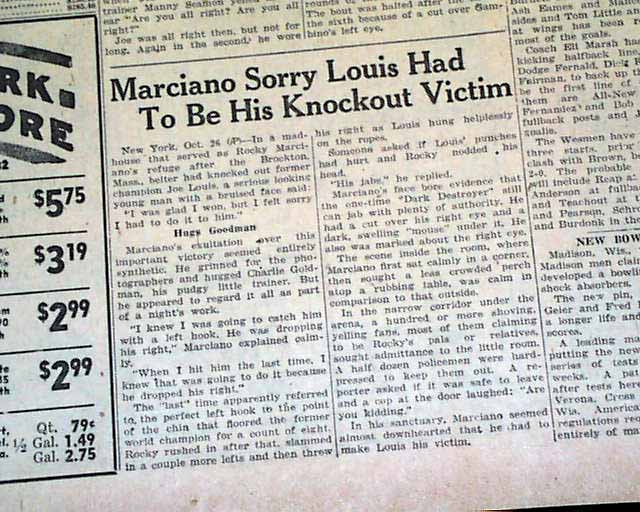 ESPN Ringside on X: On this date in 1951, Rocky Marciano knocked out Joe  Louis and sent him into retirement 🥊  / X