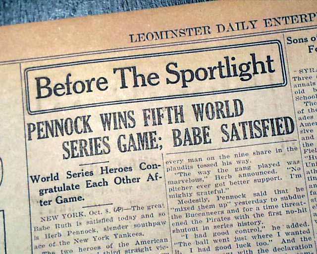 New York Yankees 1927 World Series. 