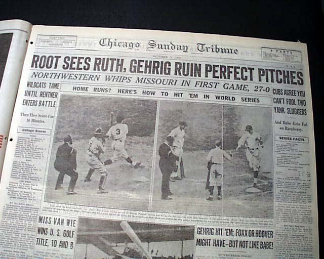 The legendary called shot home run by Babe Ruth, in a Chicago
