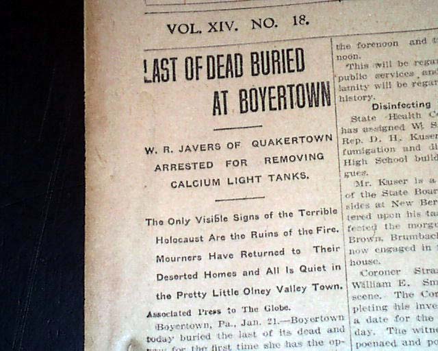 1908 Rhoads Opera House Fire... Boyertown PA...