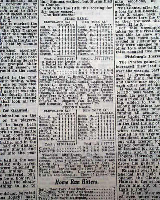 1927 Yankees Win Pennant... - RareNewspapers.com