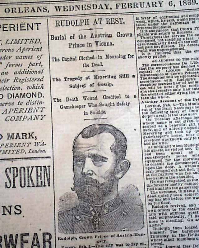 Prince Rudolf of Austria suicide death... - RareNewspapers.com