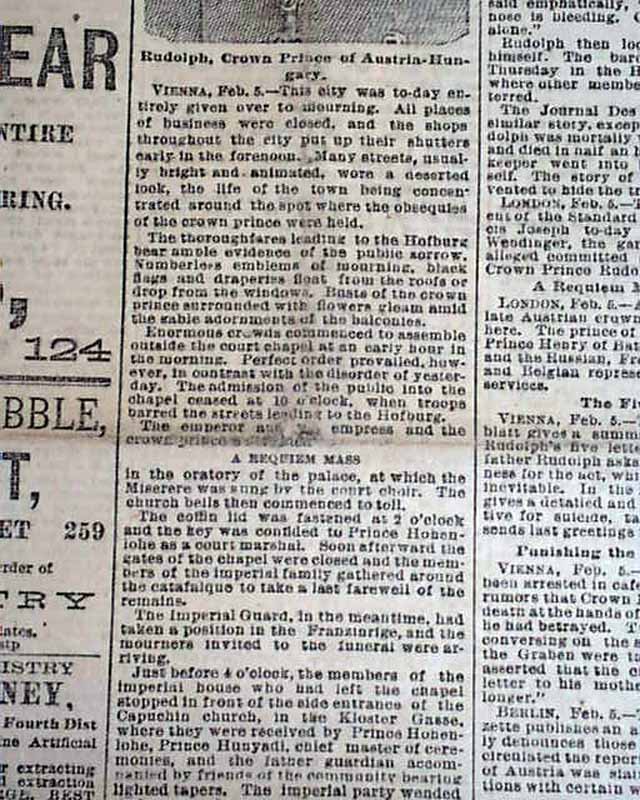 Prince Rudolf of Austria suicide death... - RareNewspapers.com