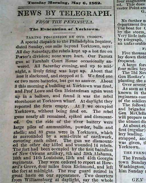 1862 Springfield MA Newspaper....