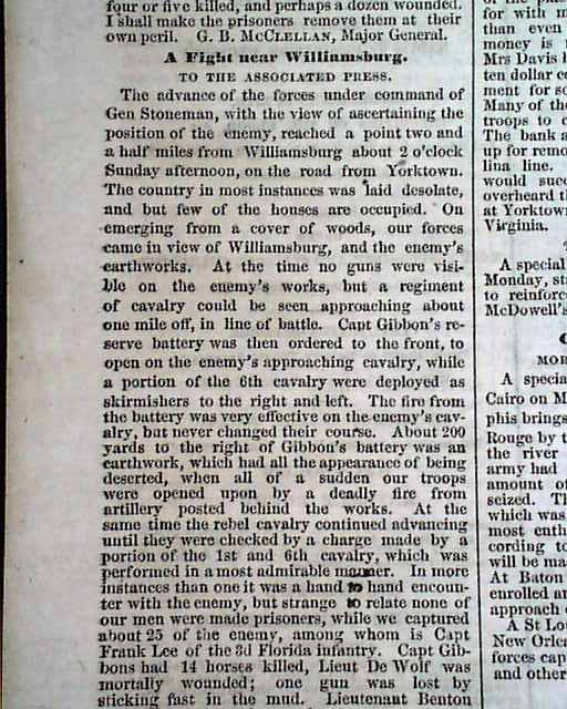 1862 Springfield MA Newspaper....