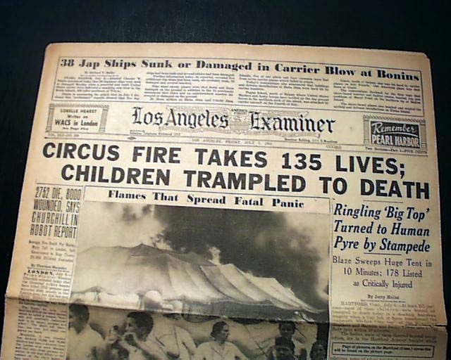 The Tragic Hartford Circus Fire Of 1944 Rarenewspaperscom - 