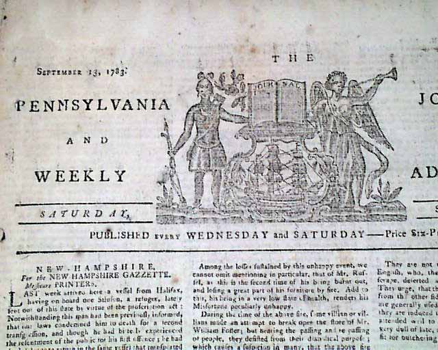 One of the best Revolutionary War era mastheads... - RareNewspapers.com