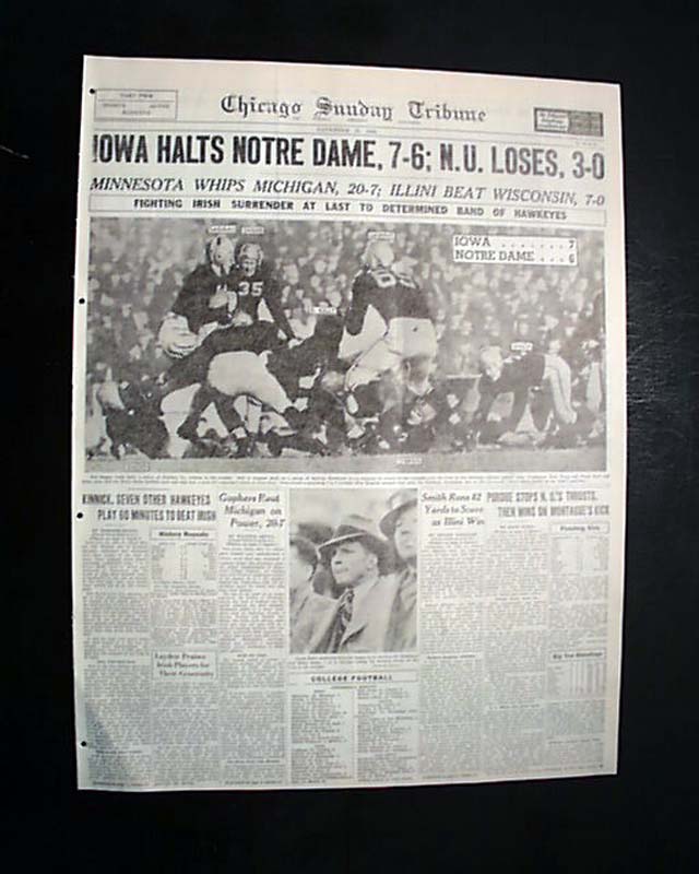 Nile Kinnick & Iowa Upsets Notre Dame In 1939... - RareNewspapers.com