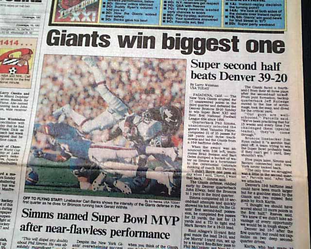 Vintage 80s New York Giants Super Bowl XXI Champions NFL -   Hong Kong