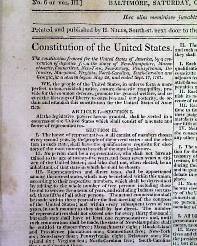 The Constitution of the United States, with the Bill of Rights ...