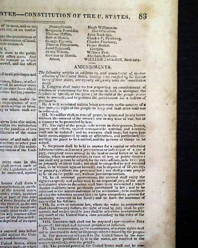 The Constitution of the United States, with the Bill of Rights ...