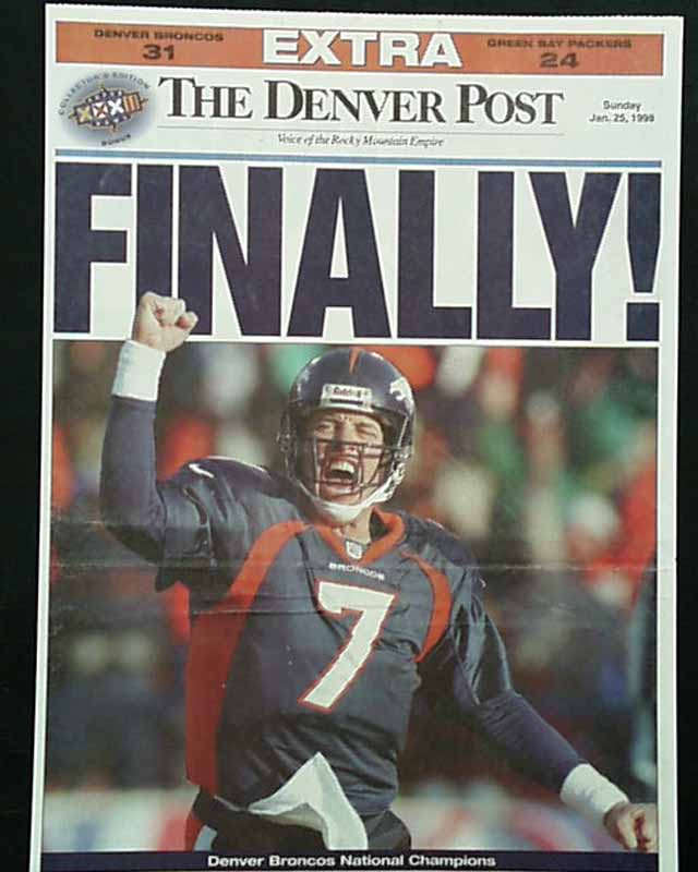 Extra Edition Printed 'same-day' 1998 John Elway Denver