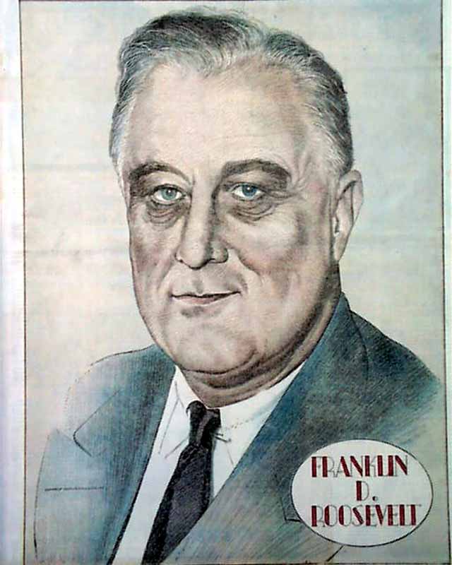 President Franklin D. Roosevelt full-page portrait...