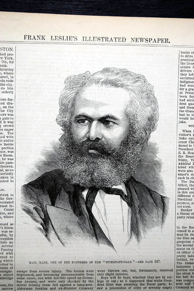 Perhaps the earliest image of Karl Marx in an American periodical...