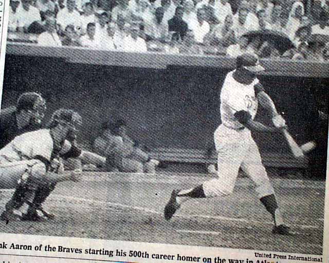 This Day in Braves History: Hank Aaron hits his 400th home run - Battery  Power