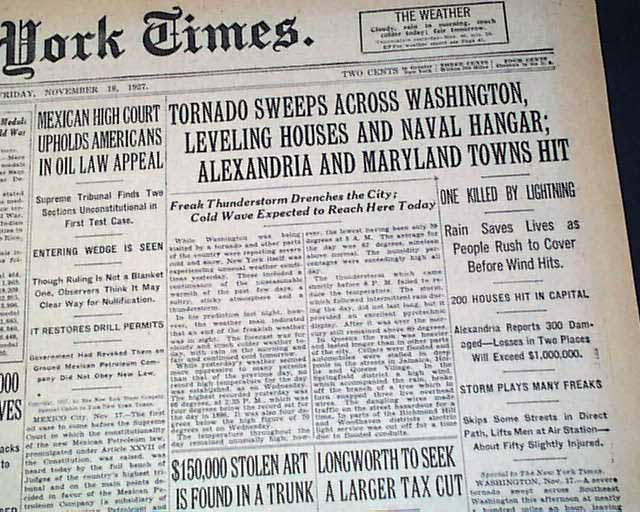 Image result for washington dc tornado 1927