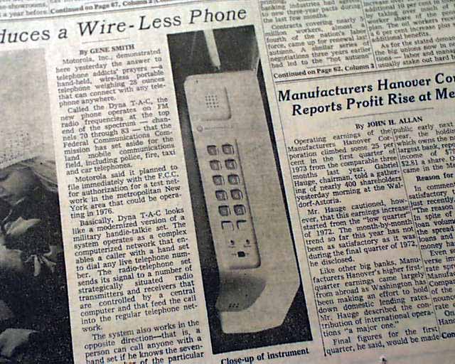 first mobile phone invented 1973