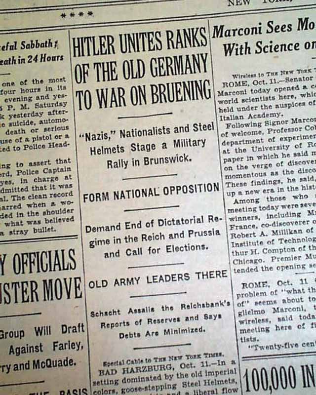 1931 Adolph Hitler's Nazi movement rally.... - RareNewspapers.com