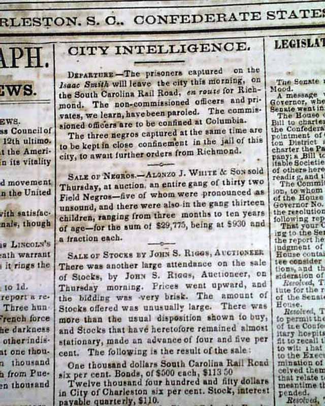 Charleston Confederate newspaper...
