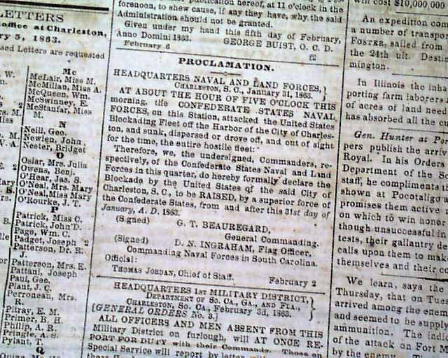 Charleston Confederate newspaper...